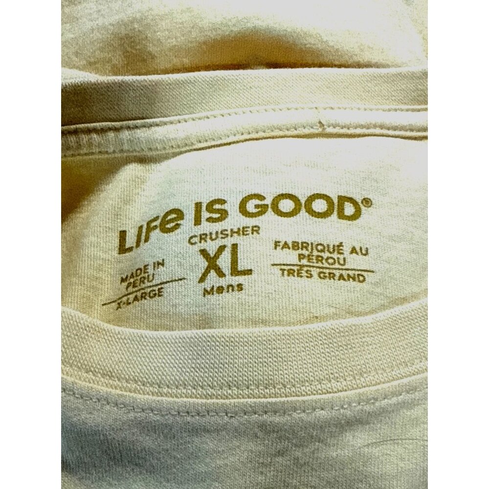Life Is Good Mens XL Tee Yellow "Call Me Old Fashioned" Short Sleeve Cotton - Picture 4 of 7